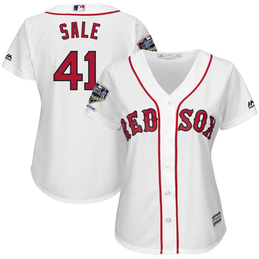 Women Red Sox 41 Chris Sale White 2018 World Series Champions Home Cool Base Player Jersey Dzhi,We sell and wholesale Women Red Sox 41 Chris Sale White 2018 World Series Champions Home Cool Base Player Jersey Dzhi on line form chian!